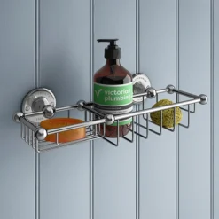 Chatsworth 1928 Traditional Large Soap Basket - Chrome -Dunelm Shop 003cht detail2