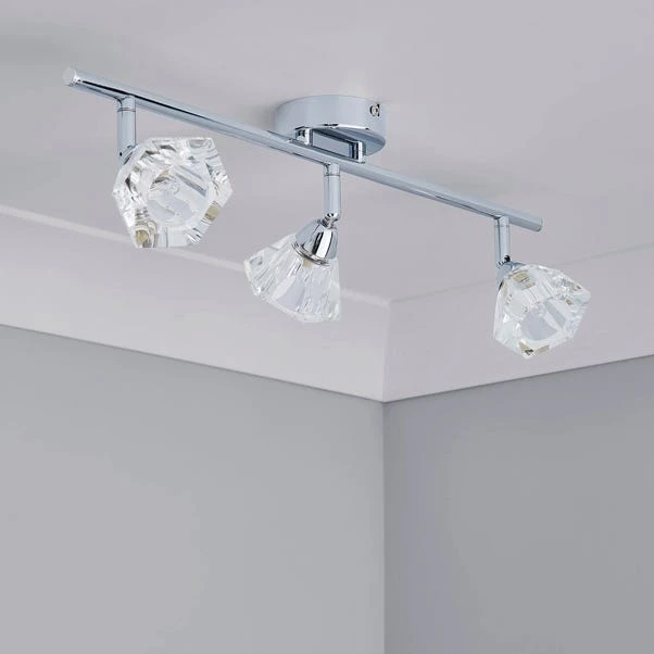 Dunelm Khobi 3 Light Glass Spotlight Bar 2 Dunelm Khobi 3 Light Glass Spotlight Bar - Image 2