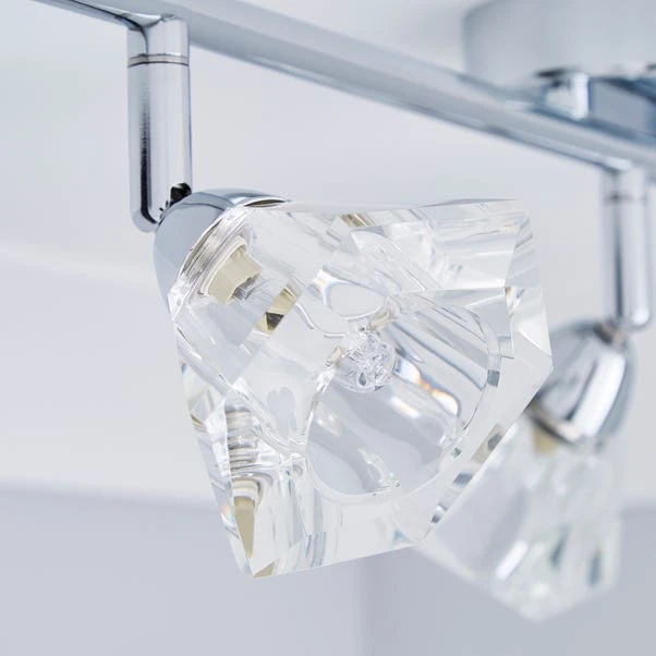 Dunelm Khobi 3 Light Glass Spotlight Bar 3 Dunelm Khobi 3 Light Glass Spotlight Bar - Image 3