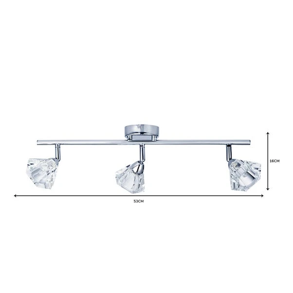 Dunelm Khobi 3 Light Glass Spotlight Bar 6 Dunelm Khobi 3 Light Glass Spotlight Bar - Image 6