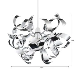 Dunelm Iris Ribbon Chrome Easy Fit Pendant -Dunelm Shop 1000149095 alt06