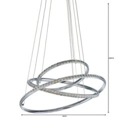 Dunelm Cali 3 Light Integrated LED Hoop Crystal Ceiling Fitting -Dunelm Shop 1000149123 alt06