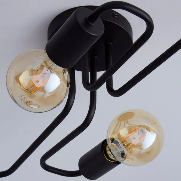 Dunelm Kacy 4 Light Black Flush Ceiling Fitting 4 Dunelm Kacy 4 Light Black Flush Ceiling Fitting - Image 4