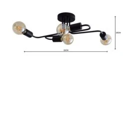 Dunelm Kacy 4 Light Black Flush Ceiling Fitting 10 Dunelm Kacy 4 Light Black Flush Ceiling Fitting -Dunelm Shop 1000157752 alt04