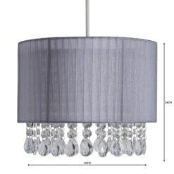 Dunelm Riah Jewel Shade Grey Easy Fit Pendant -Dunelm Shop 1000158688 alt04