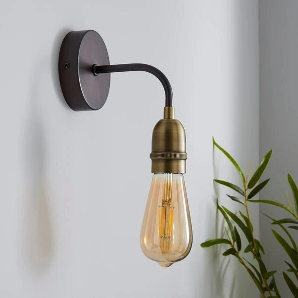 Dunelm Marsden Antique Brass Industrial Wall Light 2 Dunelm Marsden Antique Brass Industrial Wall Light - Image 2