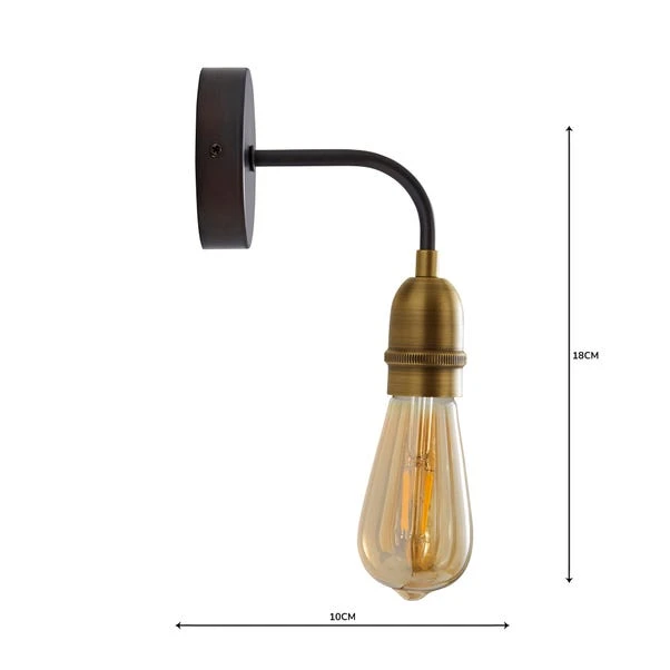 Dunelm Marsden Antique Brass Industrial Wall Light 5 Dunelm Marsden Antique Brass Industrial Wall Light - Image 5