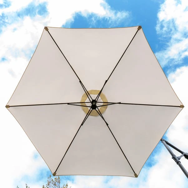 Dunelm 3m Cream Cantilever Parasol 2 Dunelm 3m Cream Cantilever Parasol - Image 2