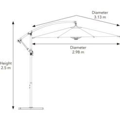 Dunelm 3m Cream Cantilever Parasol 5 Dunelm 3m Cream Cantilever Parasol -Dunelm Shop 1000159358 alt09