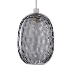 Dunelm Elodie Dimpled Glass Easy Fit Pendant Grey Lustre 9 Dunelm Elodie Dimpled Glass Easy Fit Pendant Grey Lustre -Dunelm Shop 1000180647 alt05