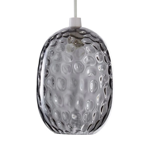 Dunelm Elodie Dimpled Glass Easy Fit Pendant Grey Lustre 4 Dunelm Elodie Dimpled Glass Easy Fit Pendant Grey Lustre - Image 4