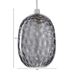 Dunelm Elodie Dimpled Glass Easy Fit Pendant Grey Lustre 10 Dunelm Elodie Dimpled Glass Easy Fit Pendant Grey Lustre -Dunelm Shop 1000180647 alt07