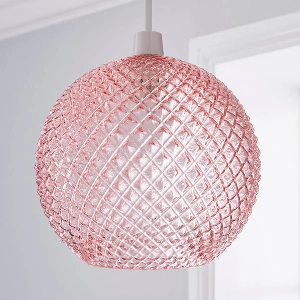 Dunelm Elodie Faceted Glass Easy Fit Pendant Blush Lustre 2 Dunelm Elodie Faceted Glass Easy Fit Pendant Blush Lustre - Image 2