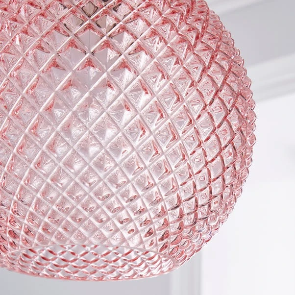 Dunelm Elodie Faceted Glass Easy Fit Pendant Blush Lustre 3 Dunelm Elodie Faceted Glass Easy Fit Pendant Blush Lustre - Image 3