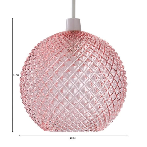 Dunelm Elodie Faceted Glass Easy Fit Pendant Blush Lustre 5 Dunelm Elodie Faceted Glass Easy Fit Pendant Blush Lustre - Image 5