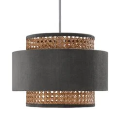 Dunelm Nova Velvet And Cane Shade 30cm 9 Dunelm Nova Velvet And Cane Shade 30cm -Dunelm Shop 1000181511 alt05