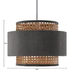 Dunelm Nova Velvet And Cane Shade 30cm 10 Dunelm Nova Velvet And Cane Shade 30cm -Dunelm Shop 1000181511 alt07