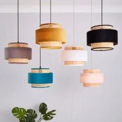 Dunelm Nova Velvet And Cane Shade 30cm 11 Dunelm Nova Velvet And Cane Shade 30cm -Dunelm Shop 1000181511 alt08