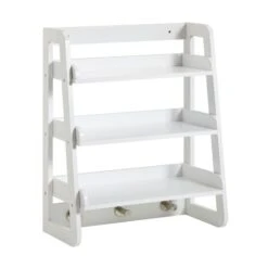 Lloyd Pascal Jasper White Wall Mounted Shelves With Chrome Hooks -Dunelm Shop 1000182100 alt02