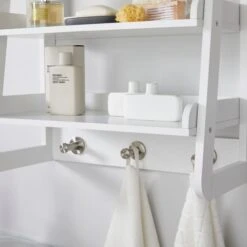 Lloyd Pascal Jasper White Wall Mounted Shelves With Chrome Hooks -Dunelm Shop 1000182100 alt04