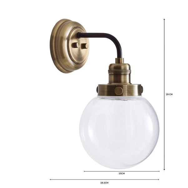 Dunelm Broden Bathroom Wall Light Ant Brass 6 Dunelm Broden Bathroom Wall Light Ant Brass - Image 6