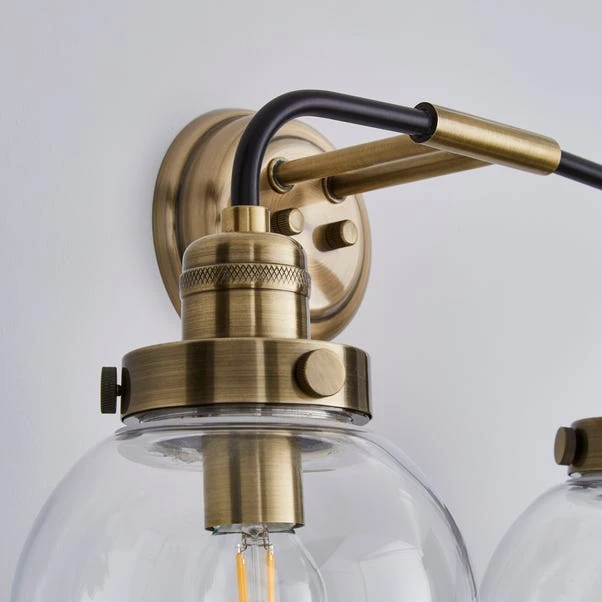 Dunelm Broden Bathroom 2 Light Wall Light Antique Brass 3 Dunelm Broden Bathroom 2 Light Wall Light Antique Brass - Image 3