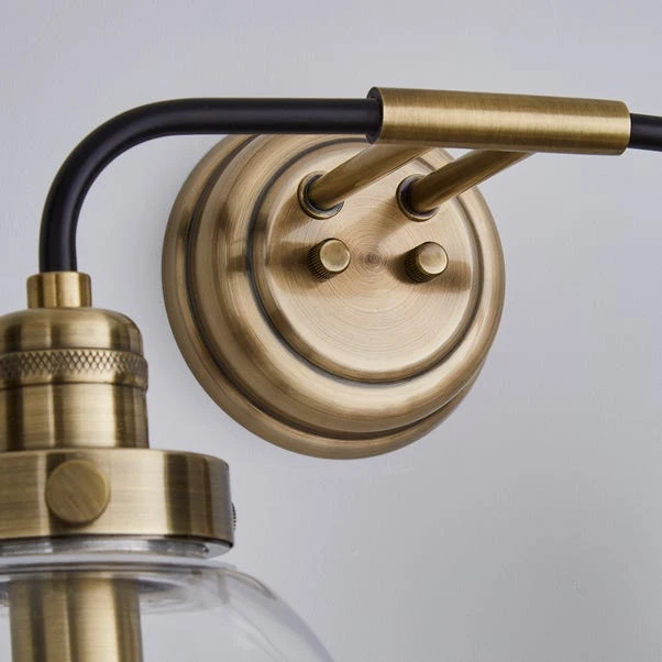 Dunelm Broden Bathroom 2 Light Wall Light Antique Brass 4 Dunelm Broden Bathroom 2 Light Wall Light Antique Brass - Image 4