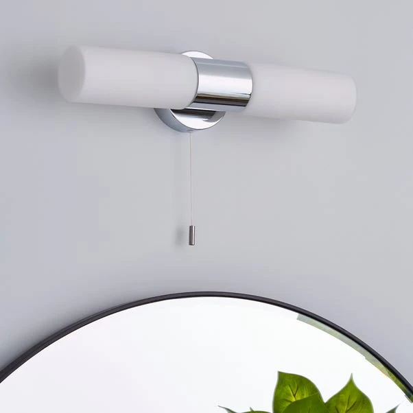 Dunelm Porto Bathroom 2 Light Wall Light Chrome 2 Dunelm Porto Bathroom 2 Light Wall Light Chrome - Image 2