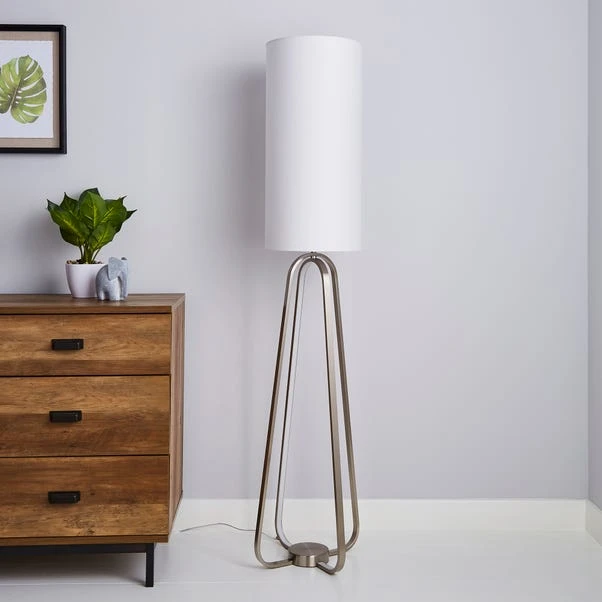 Dunelm Robyn Dual Lit Integrated LED Floor Lamp White 2 Dunelm Robyn Dual Lit Integrated LED Floor Lamp White - Image 2