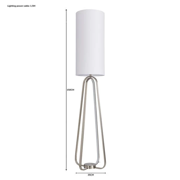 Dunelm Robyn Dual Lit Integrated LED Floor Lamp White 6 Dunelm Robyn Dual Lit Integrated LED Floor Lamp White - Image 6