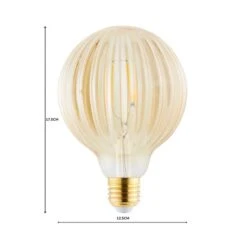 Status Bardot Ribbed Pumpkin Amber Glass Bulb 10 Status Bardot Ribbed Pumpkin Amber Glass Bulb -Dunelm Shop 1000183066 alt07