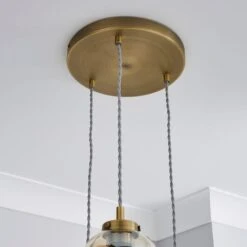 Dunelm Safi Mesh Detail 3 Cluster Ceiling Fitting Antique Brass -Dunelm Shop 1000183096 alt03