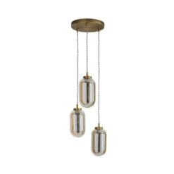 Dunelm Safi Mesh Detail 3 Cluster Ceiling Fitting Antique Brass -Dunelm Shop 1000183096 alt05