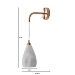 Dorma Purity Ribbed Porcelain Wall Light -Dunelm Shop 1000183102 alt07