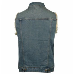 Men's Vest CAPRICORN ROCKWEAR - Blue With Frayed Arms -Dunelm Shop 114977 w009