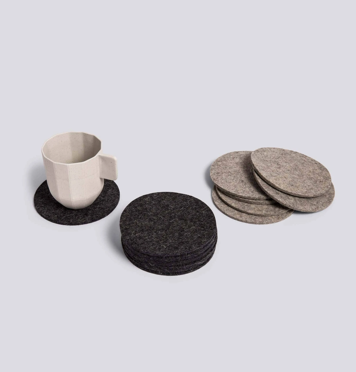 HAY Felt Wool Coaster In Dark Grey 2 HAY Felt Wool Coaster In Dark Grey - Image 2