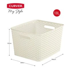 Curver 18L Vintage White Basket -Dunelm Shop 30271755 alt03