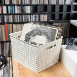 Curver 18L Vintage White Basket -Dunelm Shop 30271755 alt06