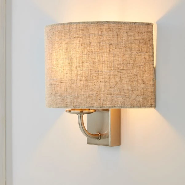 Dunelm Preston Ivory Linen Shaded Wall Light 1 Dunelm Preston Ivory Linen Shaded Wall Light