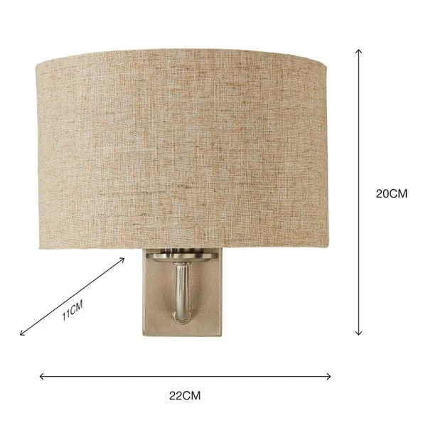 Dunelm Preston Ivory Linen Shaded Wall Light 6 Dunelm Preston Ivory Linen Shaded Wall Light - Image 6