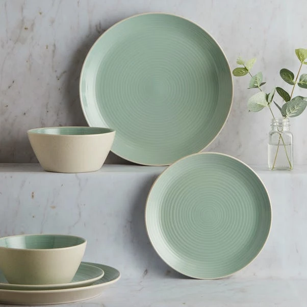Dunelm Lulworth Seafoam 12 Piece Dinner Set 1 Dunelm Lulworth Seafoam 12 Piece Dinner Set