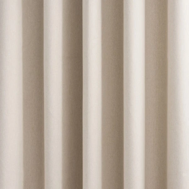 Dunelm Luna Brushed Natural Blackout Eyelet Door Curtain 3 Dunelm Luna Brushed Natural Blackout Eyelet Door Curtain - Image 3