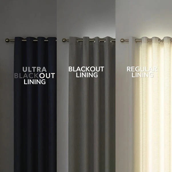 Dunelm Luna Brushed Natural Blackout Eyelet Door Curtain 4 Dunelm Luna Brushed Natural Blackout Eyelet Door Curtain - Image 4
