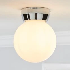 Dunelm Harlow 1 Light Frosted Glass Flush Ceiling Fitting