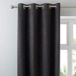 Dunelm Vermont Charcoal Eyelet Curtains