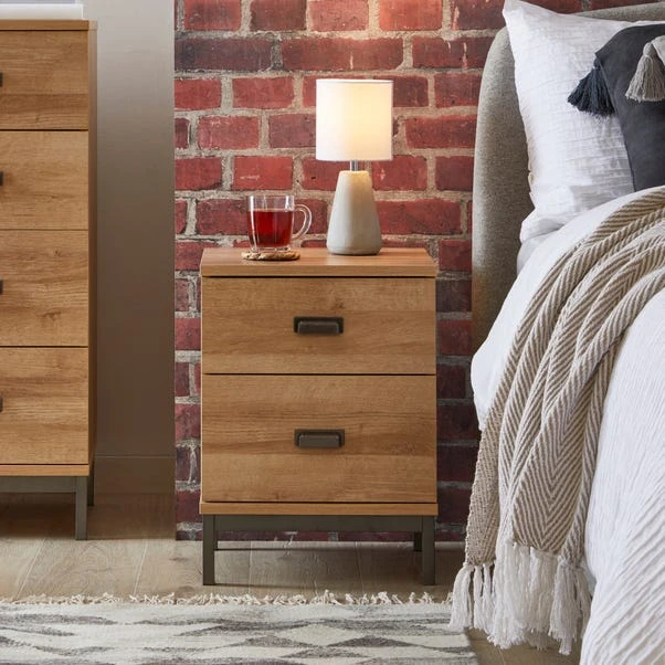 Dunelm Fulton 2 Drawer Bedside Table 1 Dunelm Fulton 2 Drawer Bedside Table