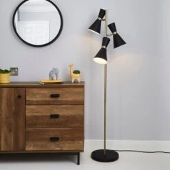 Dunelm Archie Black Floor Lamp