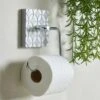 Dunelm Geo Tile Grey Toilet Roll Holder