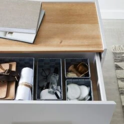 Dunelm Set Of 4 Grey Nylon Drawer Organisers