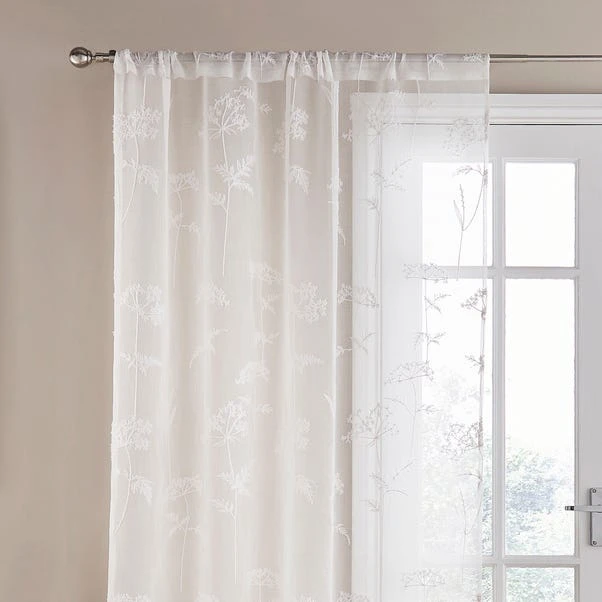 Dunelm Dorma Cheddleton White Slot Top Voile 1 Dunelm Dorma Cheddleton White Slot Top Voile